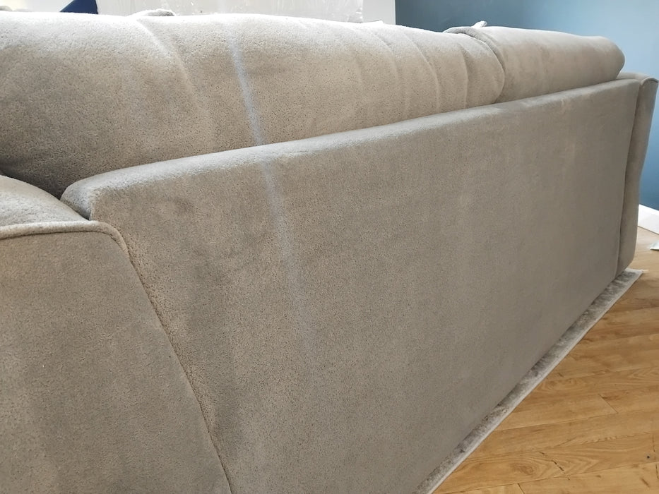Sofology Reign Fabric 3 Seater in Luxe Sherpa Grey/Silver Mix
