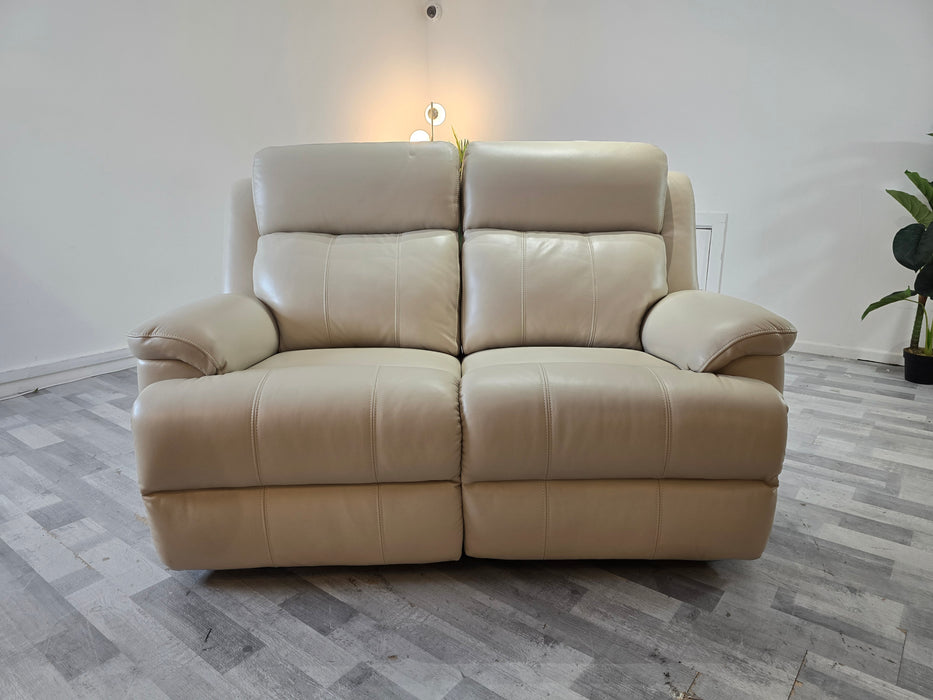 Gracie 2 Seater - Trusty Sheen Leather Bone China - Power Recliner