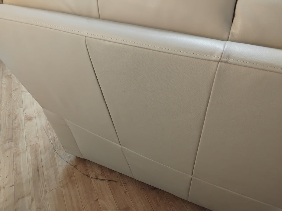 Sofology Gracie Leather 3 Seater in Trusty Sheen Bone China