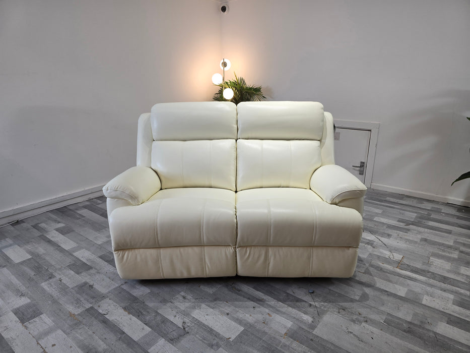 Gracie 2 Seater - Trusty Sheen Leather White - Power Recliner