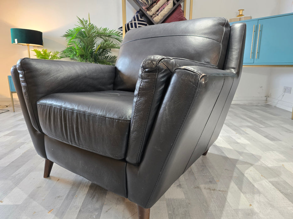 Fellini 1 Seater - Leather Chair - Hampshire Black