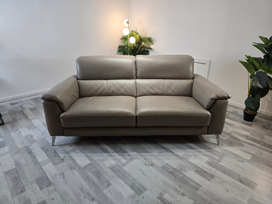 Illinois 3 Seater - Trusty Soft Sheen Leather Taupe