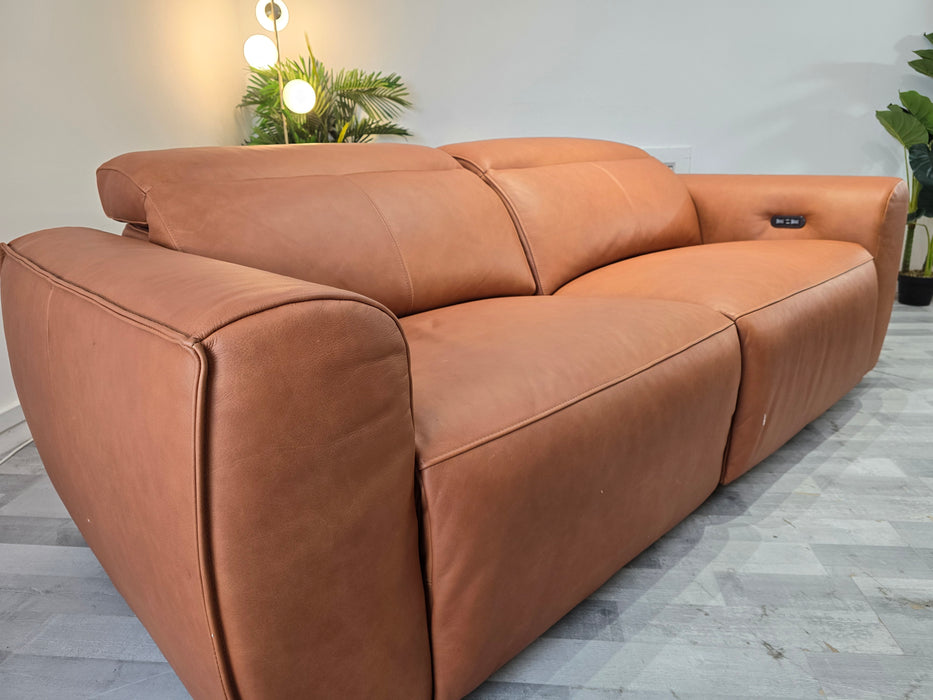 Bohemia 3 Seater - Leather Pow Rec Sofa - Tan