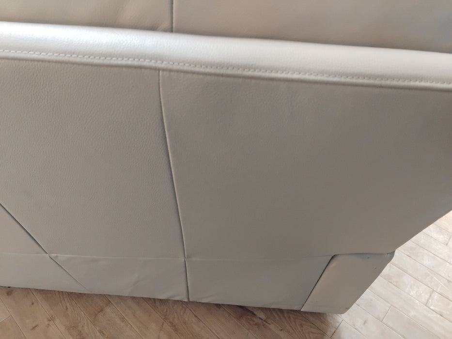 Sofology Gracie Leather 3 Seater in Trusty Sheen Bone China