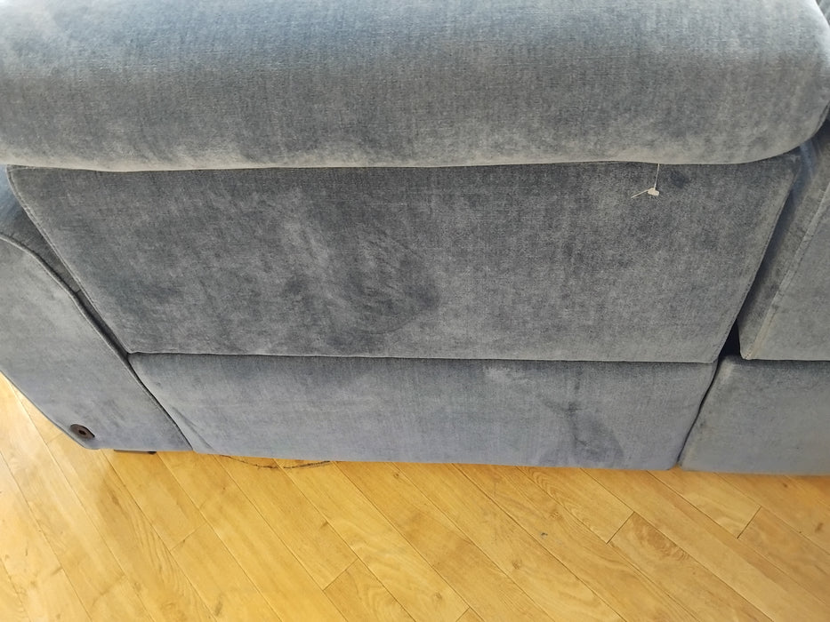 Sofology Kingsbridge Fabric 2.5 Seater Power Recliner/Headrest in Relaxed Chenille Denim