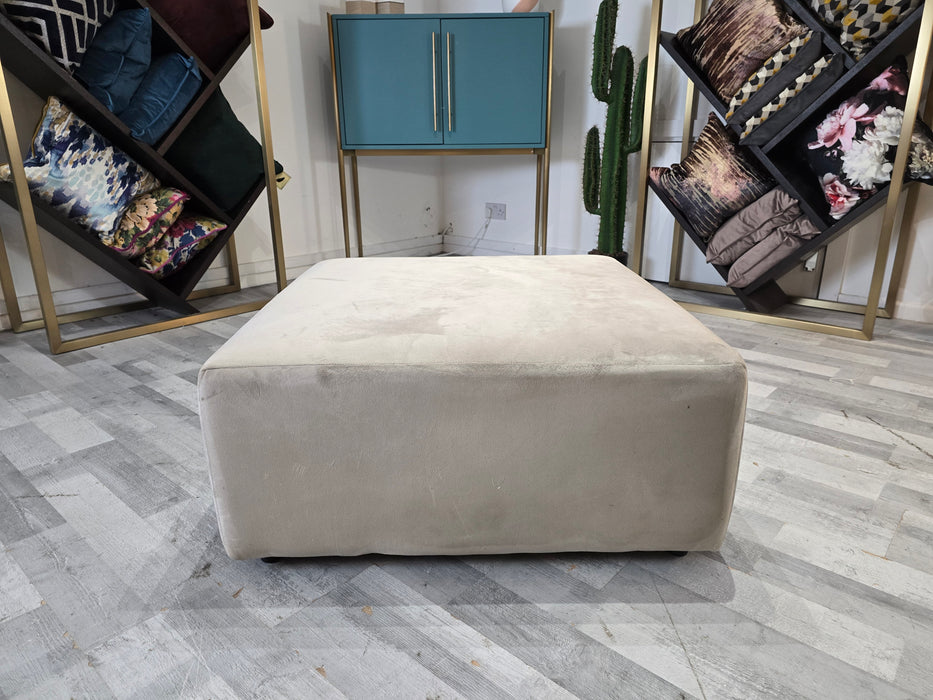 Titan Designer Footstool - Fabric -  Marina Stone All Over