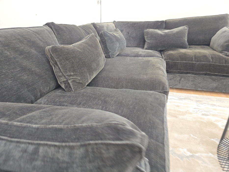 Cavalli 3 Corner 1.5 Sofa - Fabric - Blanik Slate Mix