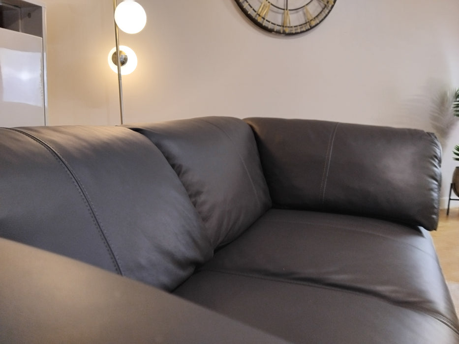 Sofology Tessuto Leather 2 Seater in Trusty-Matt Charcoal