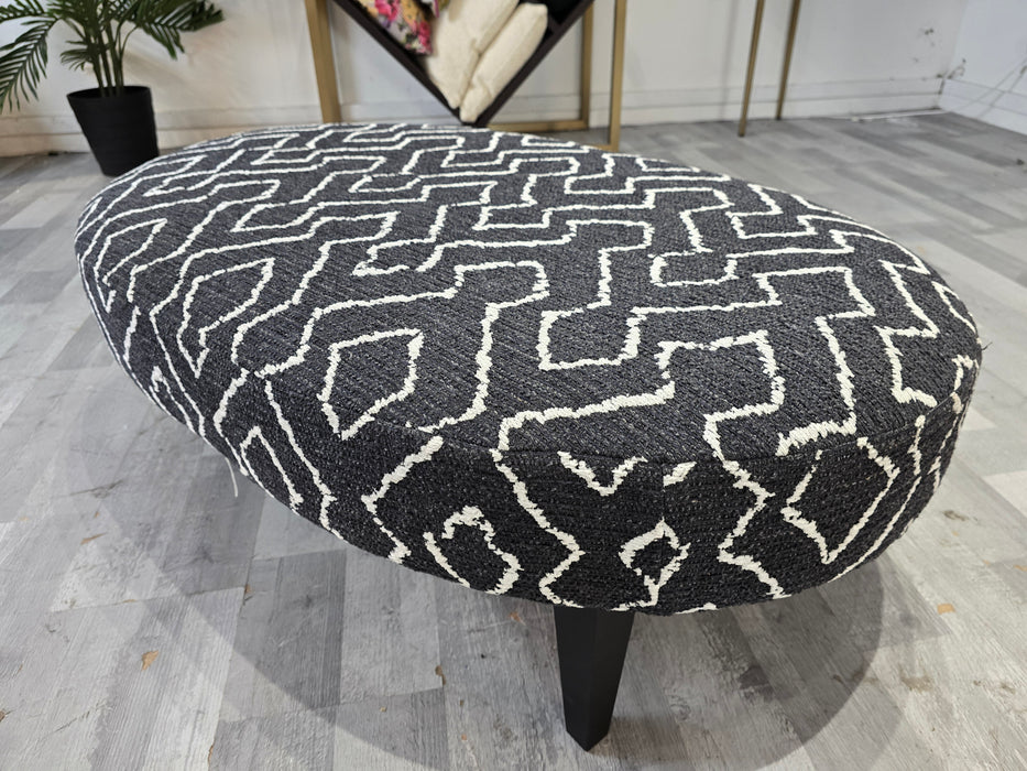 Porter Oval Footstool - Fabric - Otis Mono