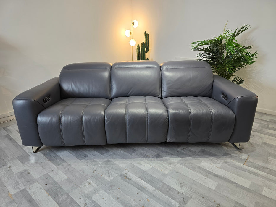 Marvella 3 Seater - Power Recliner - Trusty Sheen Leather Lavender Grey