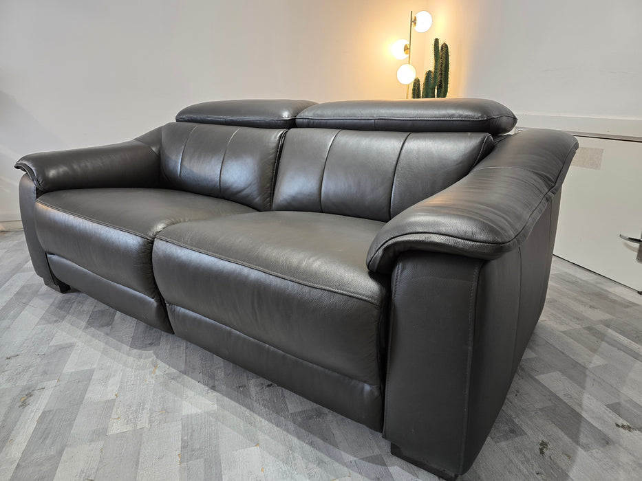 Carrera 2.5 Seater - Trusty Embossed Leather Charcoal