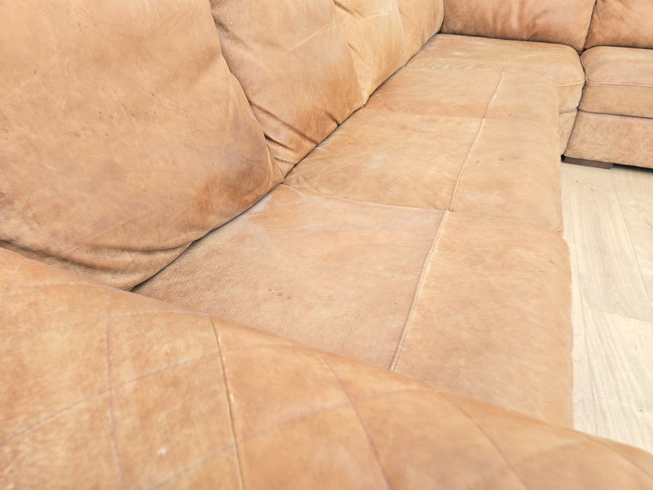 Mazzini 3 Corner 1 - Leather Sofa - Utah Tan