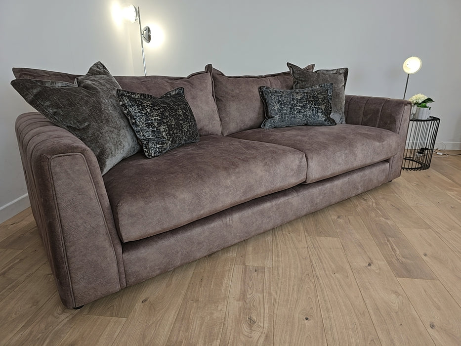 Devine 4 Seater Sofa - Fabric  - Chocolate