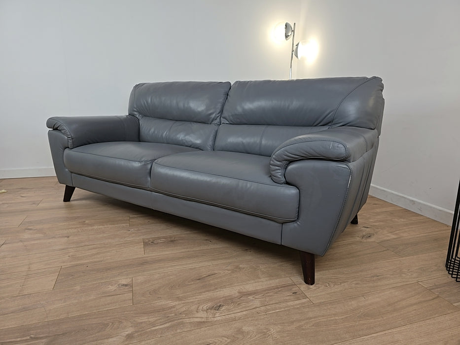 Adriana 3 Seat - Leather Sofa  - Fossil Grey