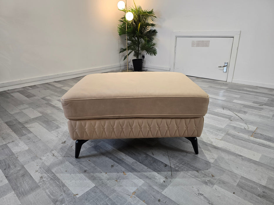 Muse Designer Footstool - Relaxed Matt Leather Fawn