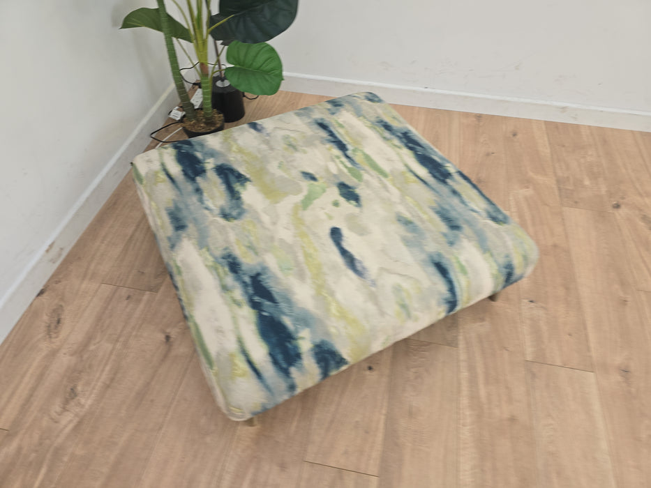 Essence - Fabric Footstool  - Teal All Over