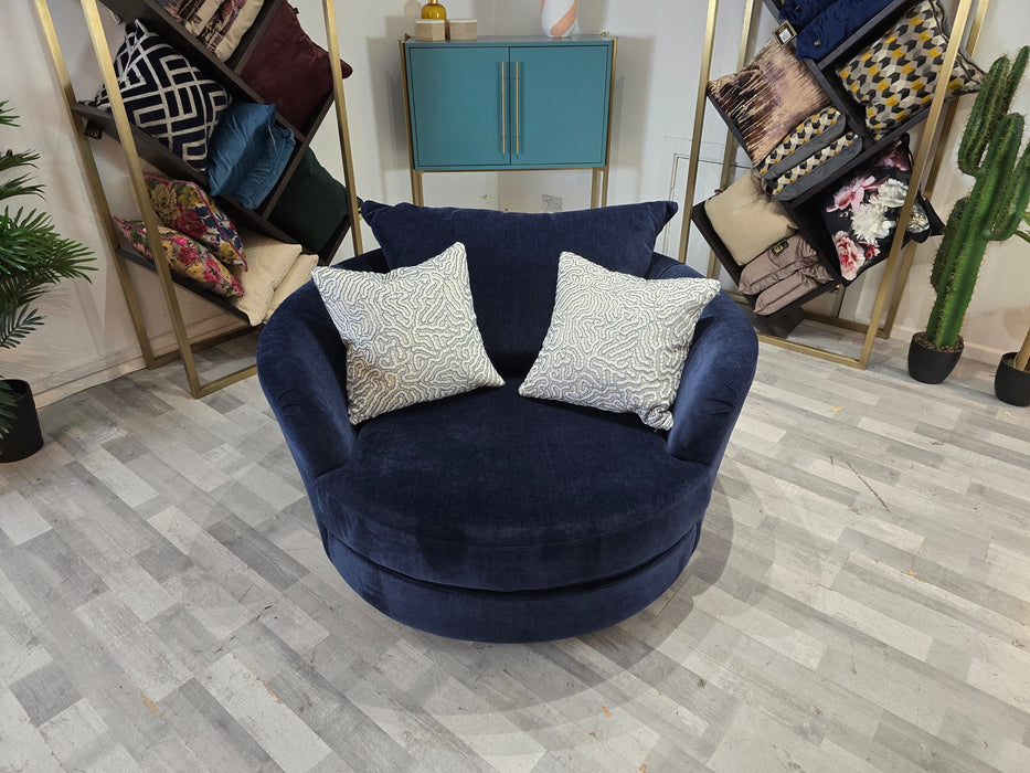 Majestica 1 Seater swivel - Soft Chenille Navy Mix