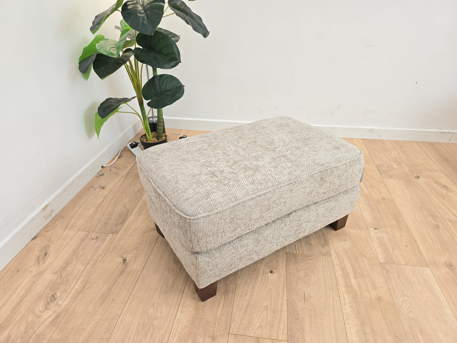 Canterbury Combi Fabric Footstool - Weave Linen