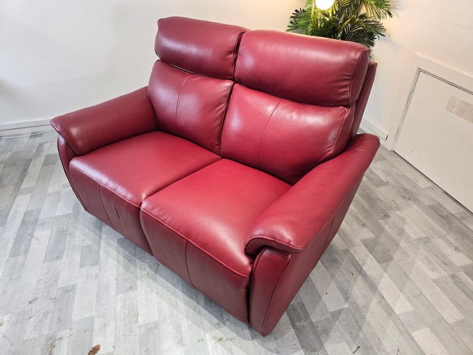 Parker 2 Seater - Trusty Sheen Leather Cranberry