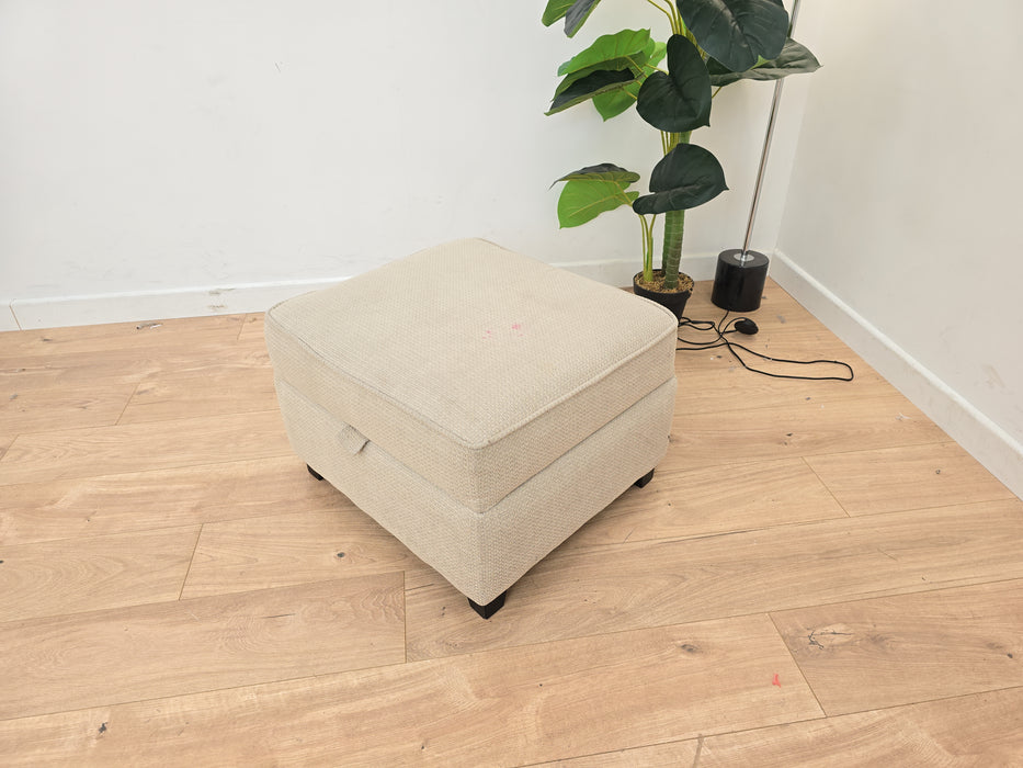 Nimbus Fabric Storage Footstool - Plain Stone All Over