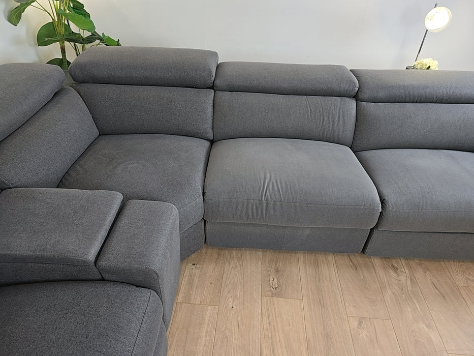 Hike 3 Corner 3 - Fabric Power Reclining Sofa- Charcoal