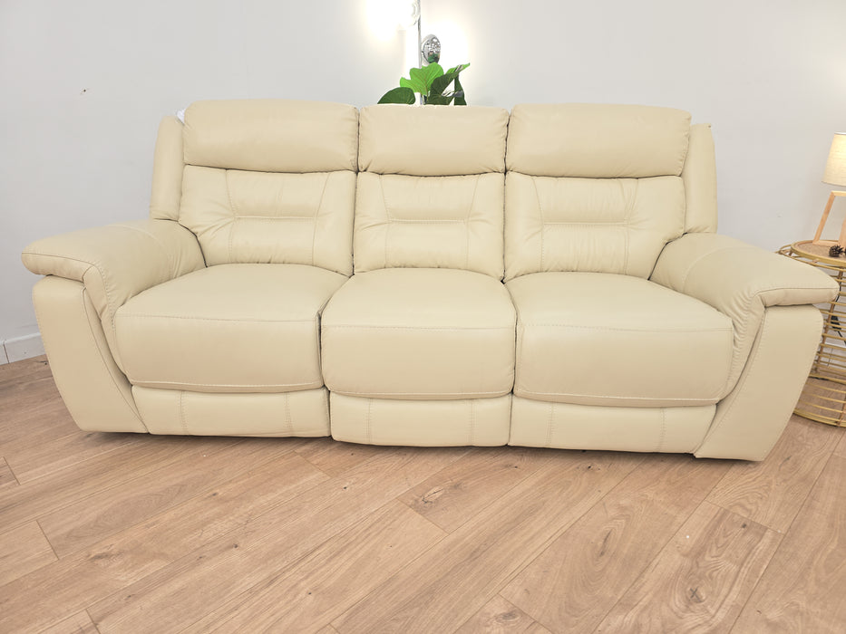 Winston 3 Seater Sofa - Leather - Bone China