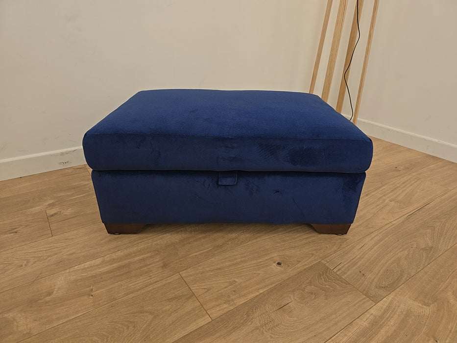 Tallulah Designer Storage   - Fabric Velvet Footstool - Royal Blue