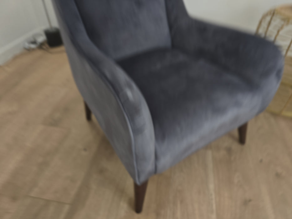 Topham - Fabric Accent Chair - Velvet Grey