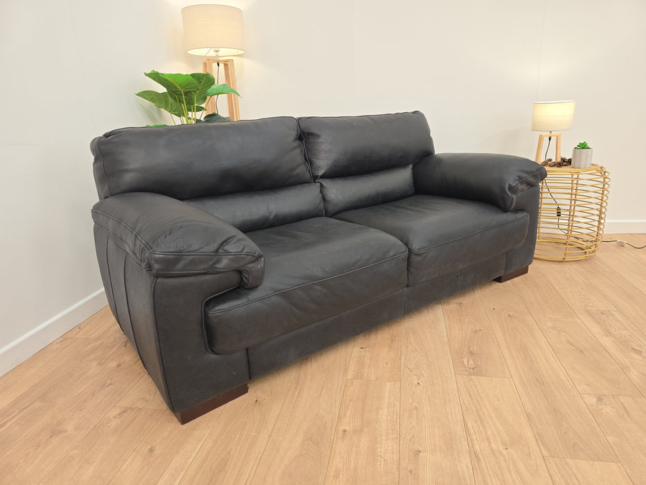 Santino 2 Seater Sofa - Leather - Utah Black