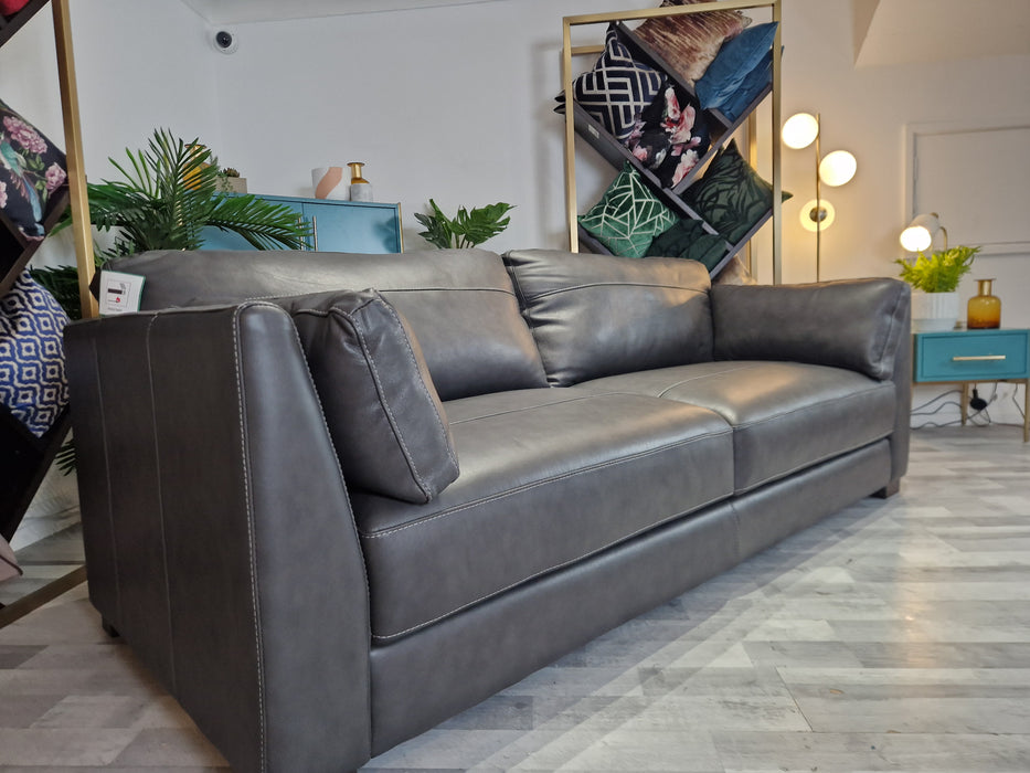 Carter 3 Seat Leather Sofa Caruso Slate The Sofa Clearance