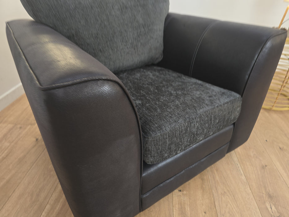 Limar - Leather/ Fabric Chair - Charcoal