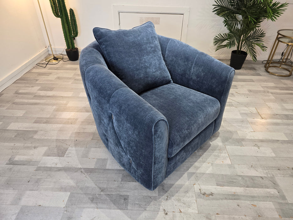 Kingsbridge 1 Seater - Fabric Swivel  - Relaxed Chenille Denim