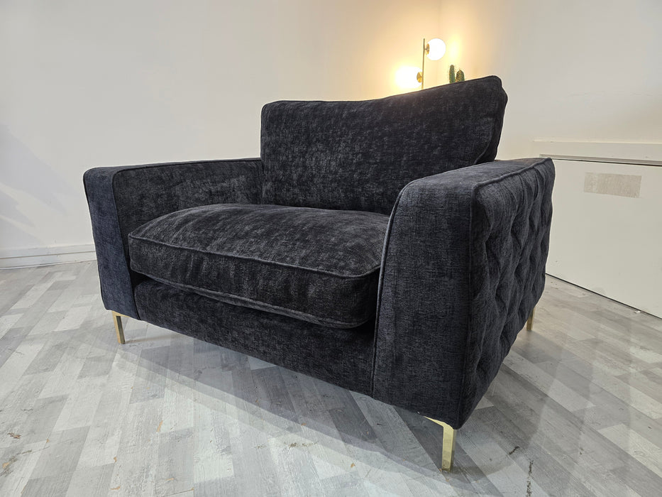 Rococo 1 Seater - Fabric Chair -  Verbier Black Mix