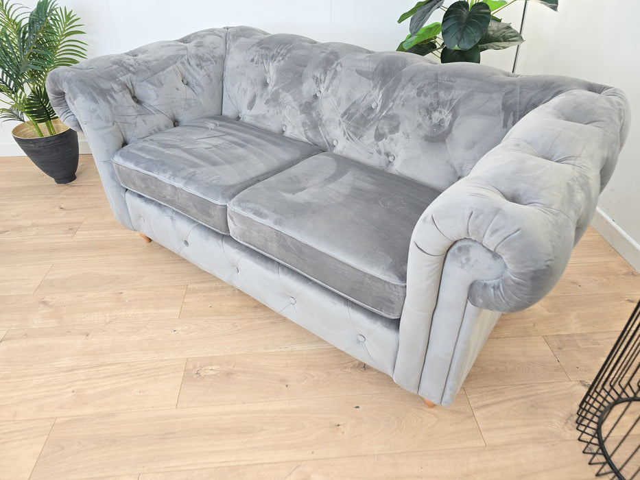 Stamford 2 Seater Sofa -  Fabric - Grey Velvet