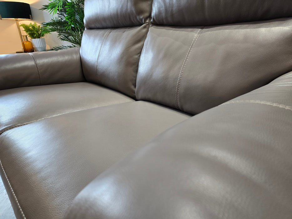 Lucca 2 Seat - Leather Sofa - Le Mans Fossil Grey