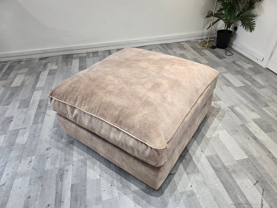 Emperor Footstool - Fabric - Lucerne Champagne All Over