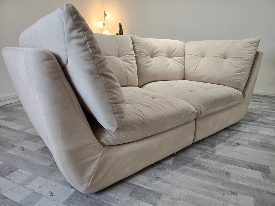 The Cocoon 3 Seater Fabric Sofa Lifestyle Flecked Fabric Ivory