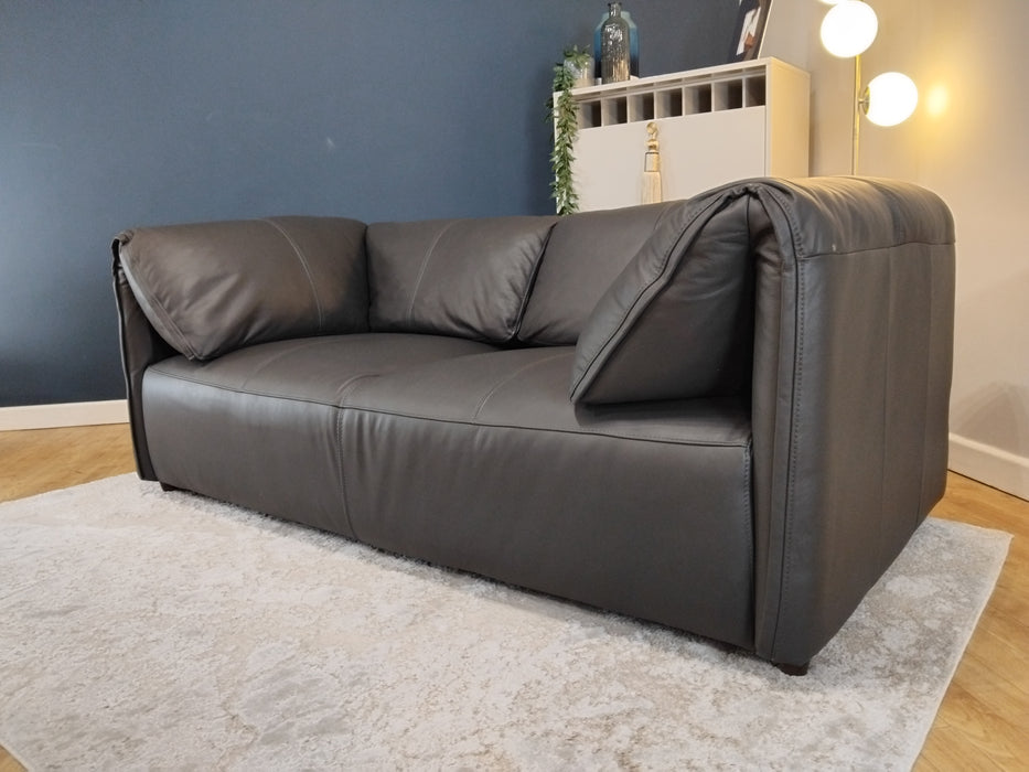 Sofology Tessuto Leather 2 Seater in Trusty-Matt Charcoal