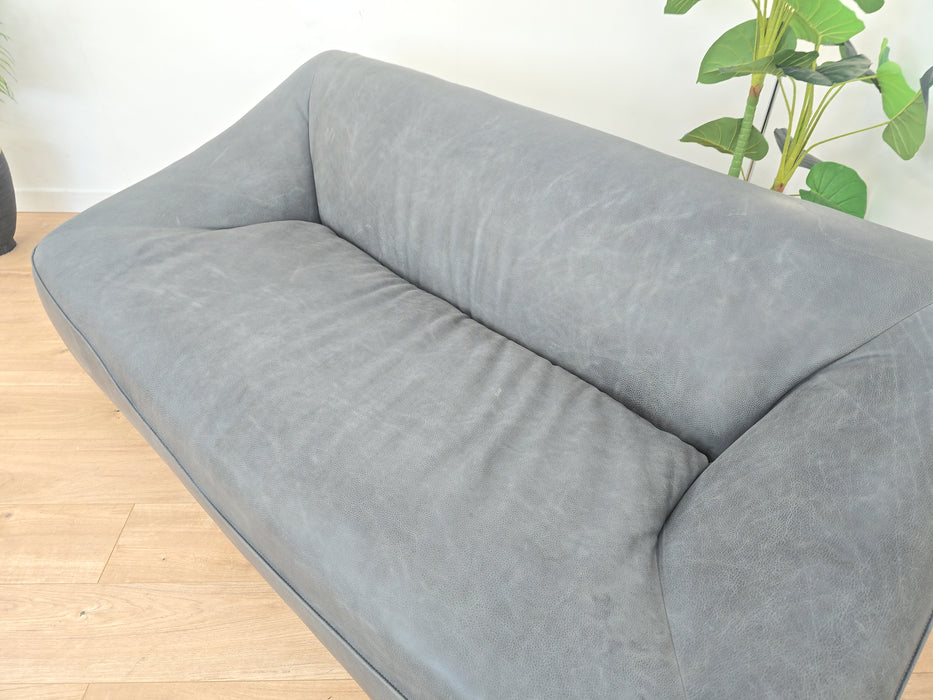 Ringo Easy 2 Seater Sofa  - Leather - Dark Grey