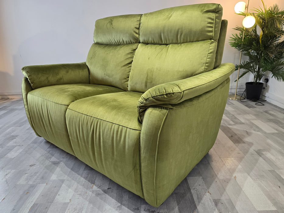 Parker 2 Seater - Leather Sofa - Heritage Velvet Olive