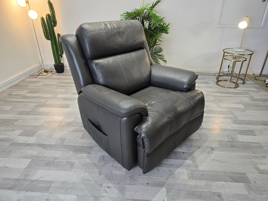 Gracy 1 Seater - Rise and Recline Leather power Reclining Chair  - Charcoal