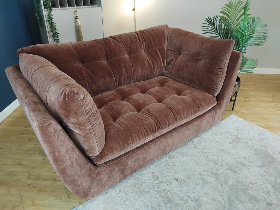 Sofology The Cocoon Fabric 2 Seater in Relaxed Chenille Burnt Sienna