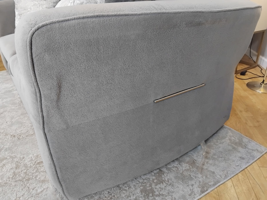 Sofology Reign Fabric 3 Seater in Luxe Sherpa Grey/Silver Mix