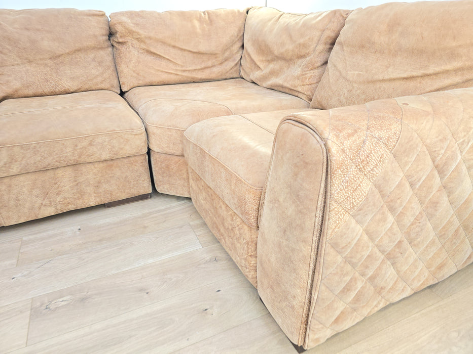 Mazzini 3 Corner 1 - Leather Sofa - Utah Tan