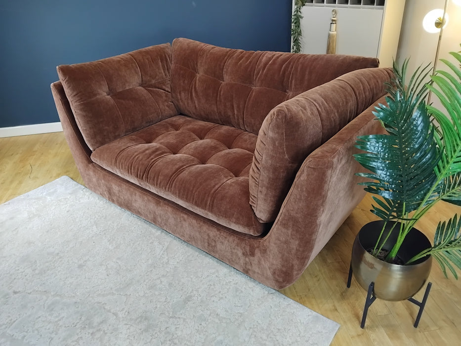 Sofology The Cocoon Fabric 2 Seater in Relaxed Chenille Burnt Sienna