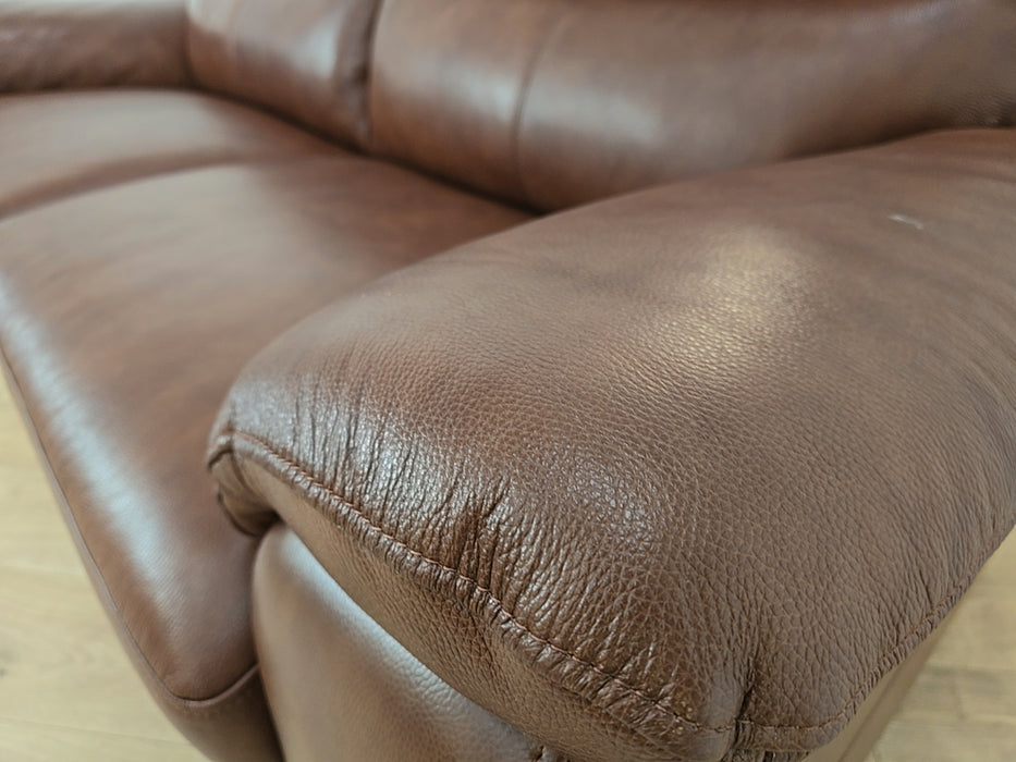 Sabin 3 Seater Sofa - Leather- Brown