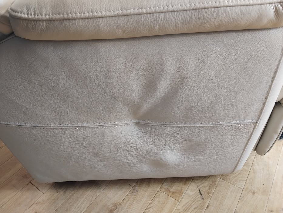 Sofology Gracie Leather 3 Seater in Trusty Sheen Bone China