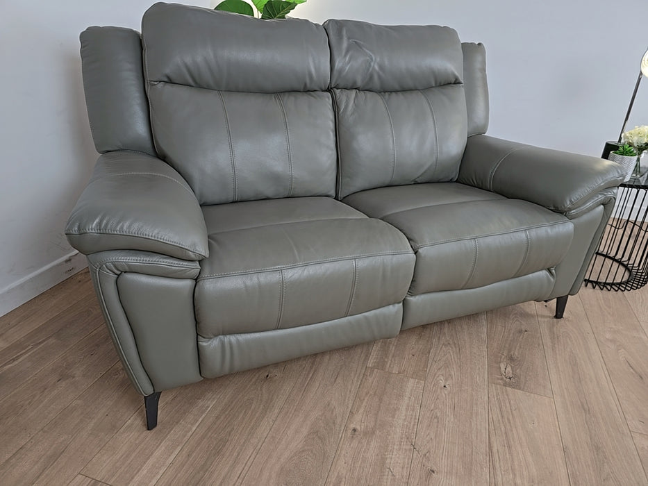 Wren 3 Seater - Leather Power Reclining Sofa - Grey