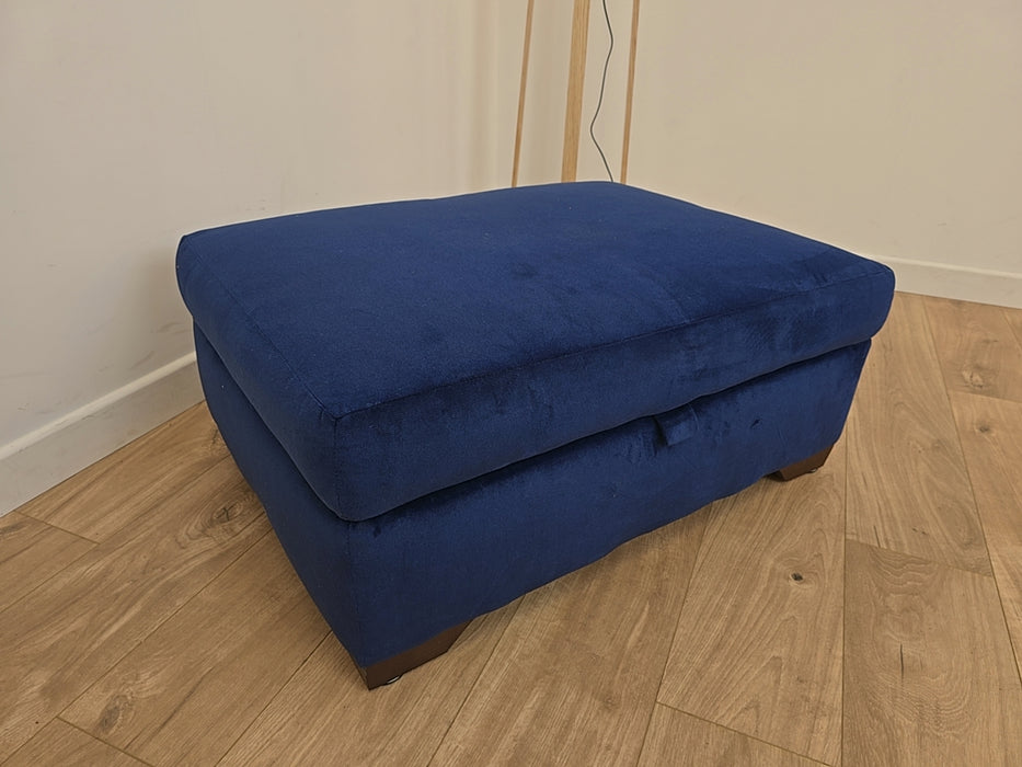 Tallulah Designer Storage   - Fabric Velvet Footstool - Royal Blue