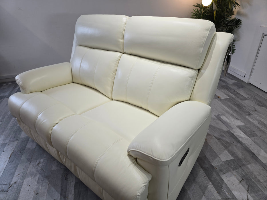 Gracie 2 Seater - Trusty Sheen Leather White - Power Recliner